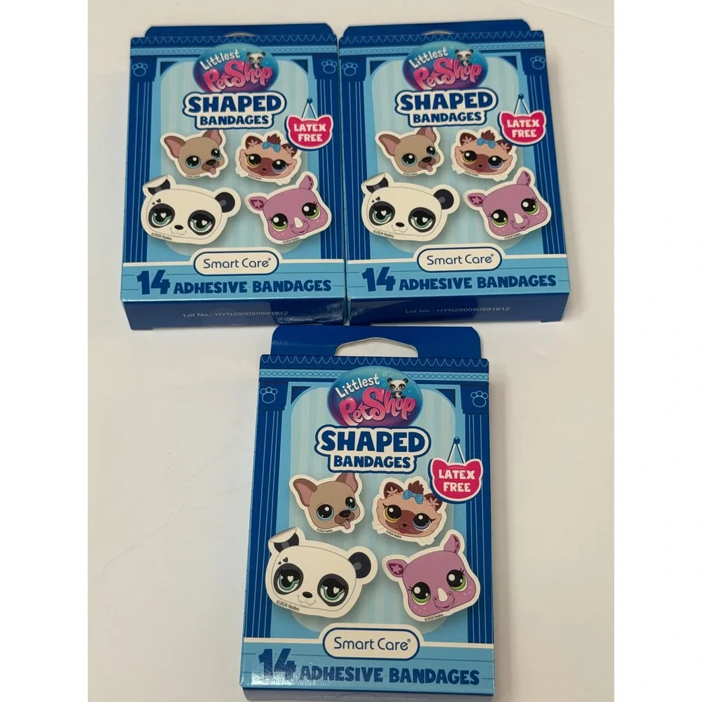 Littlest Pet Shop Shaped Bandages 3 Pack Smart Care Latex Free 14ct Each 88930